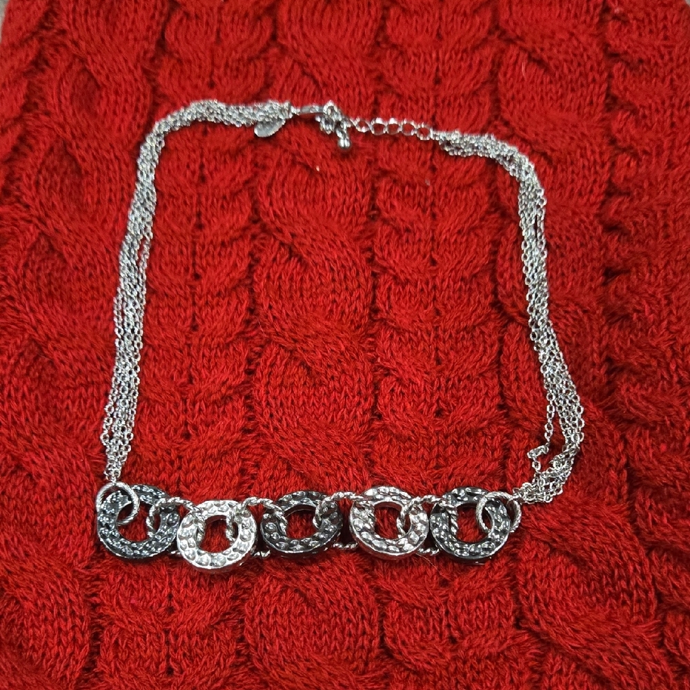 Lia Sophia Silver and Black Circle Necklace